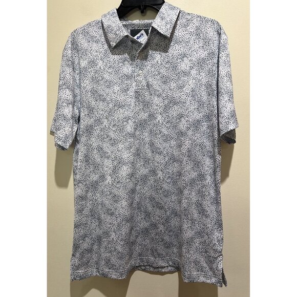 PGA Tour Golf Polo Men's Pro Series Athletic Fit Blue Gray White ~ Small - Picture 1 of 6